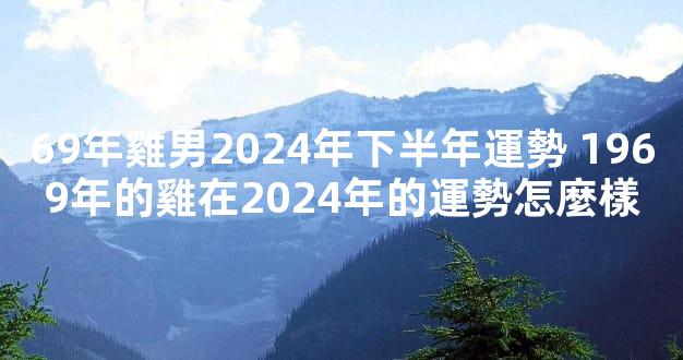 69年雞男2024年下半年運勢 1969年的雞在2024年的運勢怎麼樣